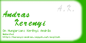 andras kerenyi business card